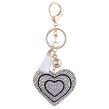 Load image into Gallery viewer, ZOSH Heart Keychain Leather Tassel Gold Key Holder Metal Crystal Key Chain Keyring Charm Bag Auto Pendant Gift Wholesale Price