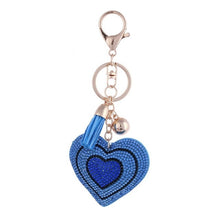 Load image into Gallery viewer, ZOSH Heart Keychain Leather Tassel Gold Key Holder Metal Crystal Key Chain Keyring Charm Bag Auto Pendant Gift Wholesale Price